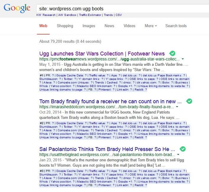 indexed pages search results