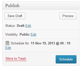 schedule article in wordpress