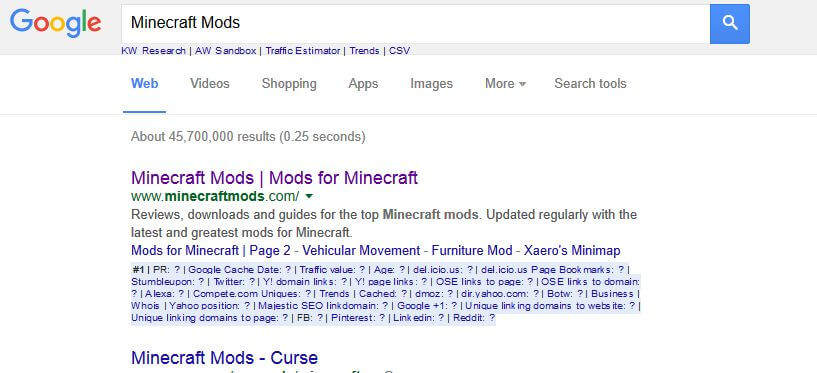 google search example