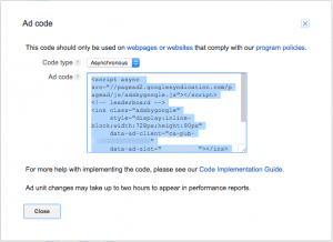 google adsense html code