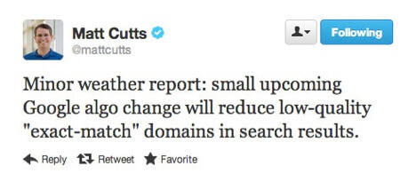 matt-cutts-exact-match-domain-algo-update-tweet